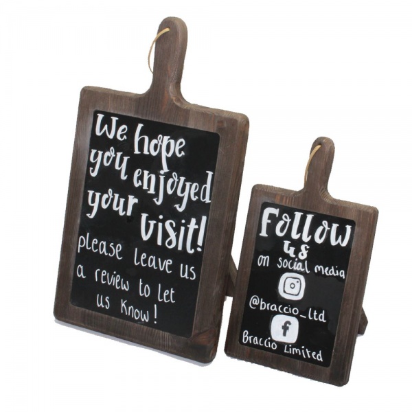 Large Paddle Chalk Board With Stand